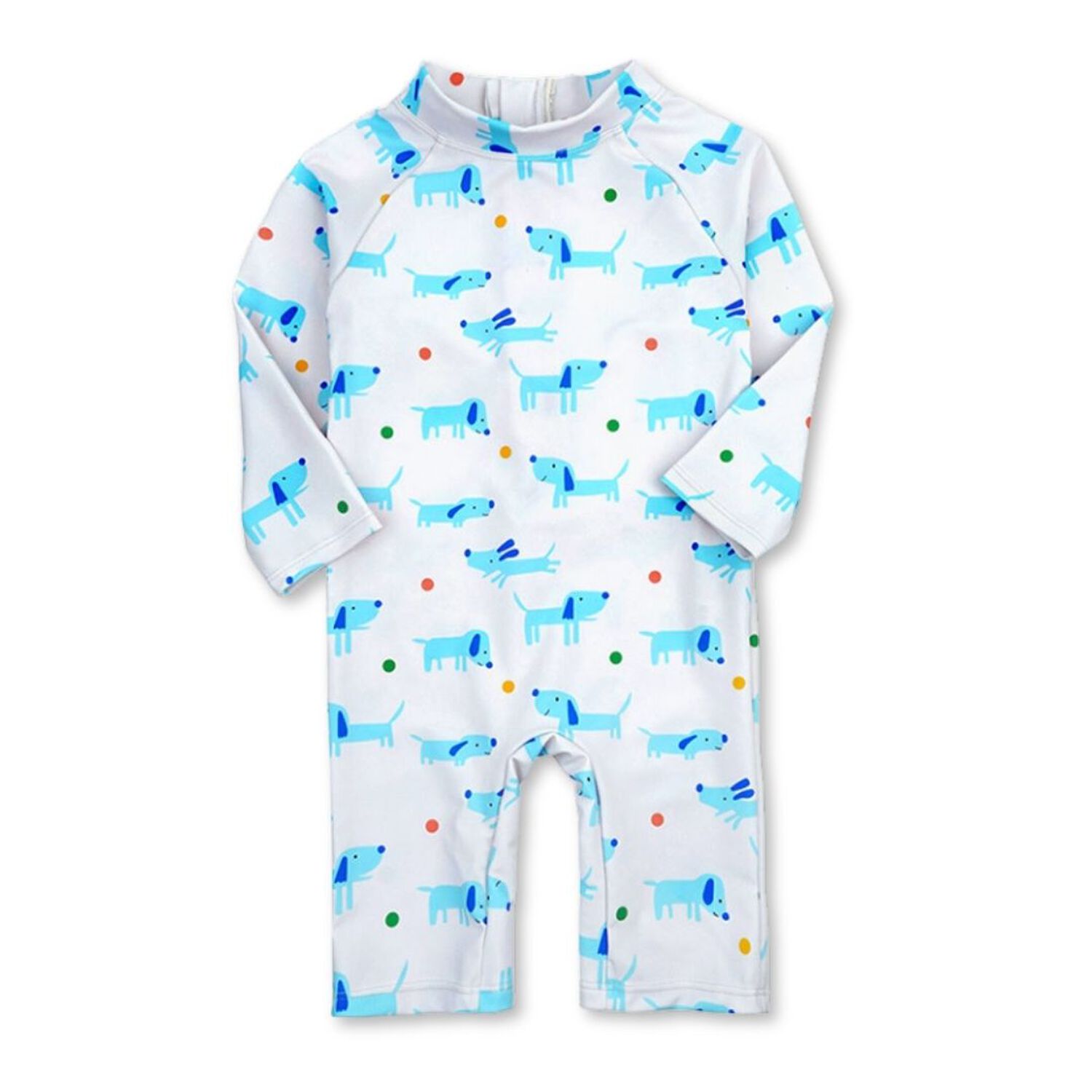 Traje De Ba&ntilde;o Enterito Manga Larga Ni&ntilde;o Jump Kids Blanco Perritos image number 0.0