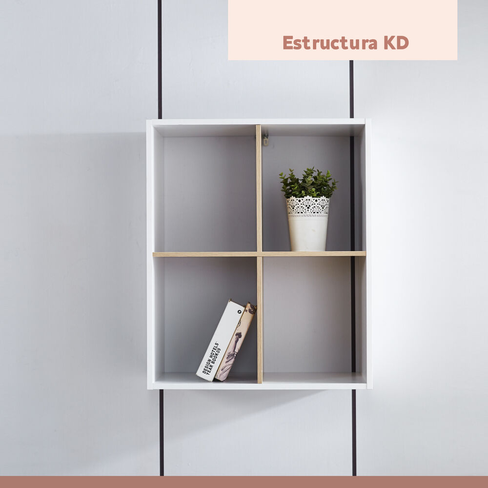 Estante Librero Organizador 4 Espacios - Blanco image number 5.0