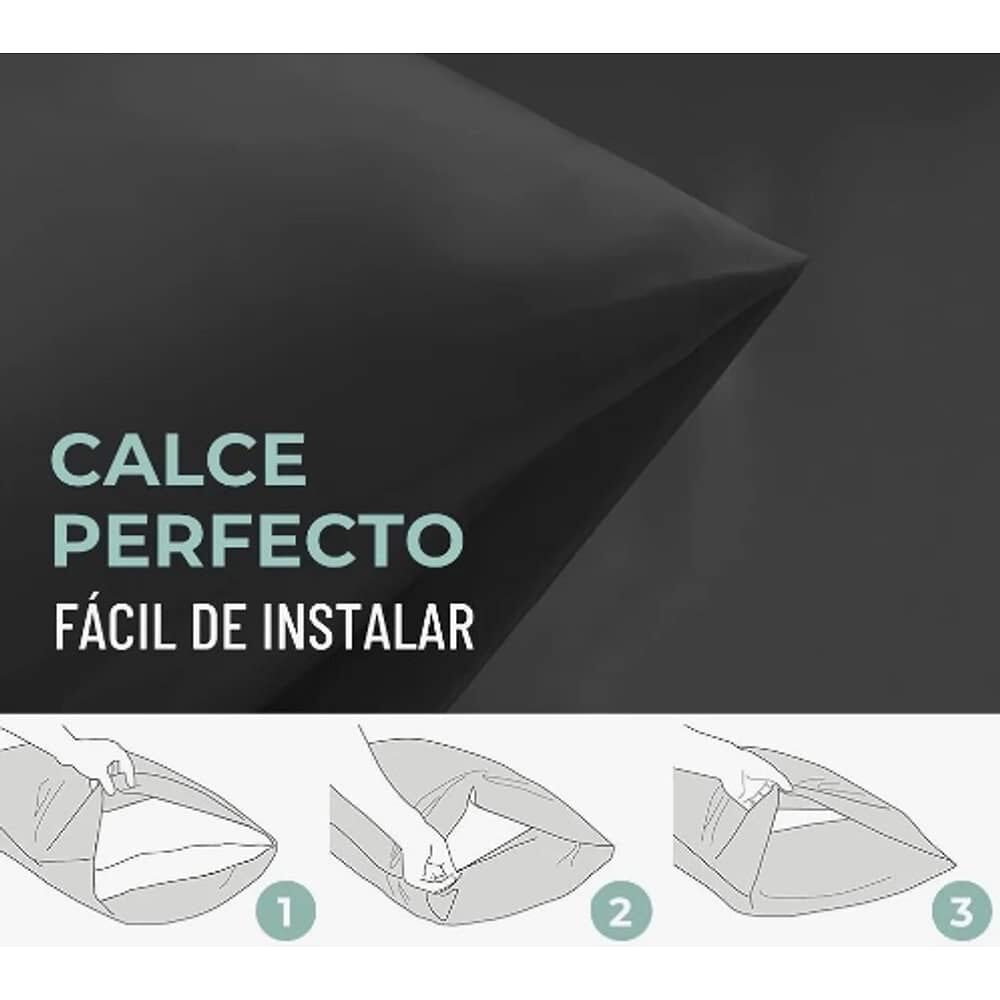 Funda Almohada Satin 76x50 Cm Gris image number 2.0