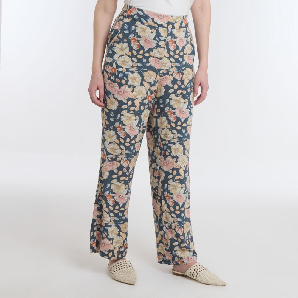 Pantal&oacute;n Full Print Tiro Medio Palazzo Mujer Geeps image number 2.0