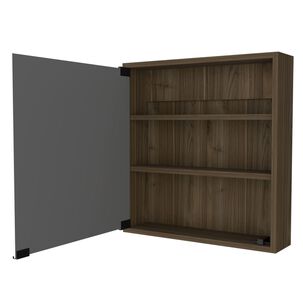 Mueble Botiquin De Ba&ntilde;o Con Espejo 53x50x12.5 Cm Caf&eacute; Oscuro