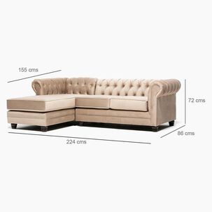 Sofá Seccional Barra Design Chesterfield Izquierdo / 4 Cuerpos