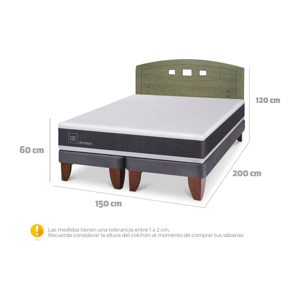 Cama Europea Cic Ortopedic / 2 Plazas / Base Dividida + Respaldo image number 6.0