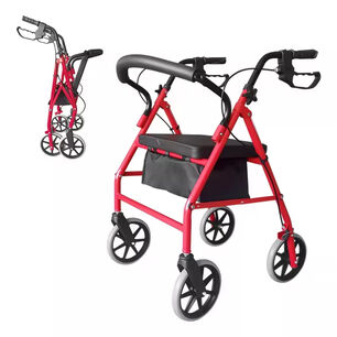 Andador Burrito 4 Ruedas Plegable Con Asiento Y Bolso 3004d