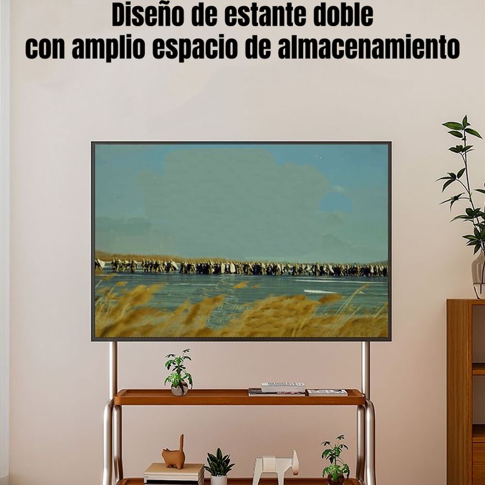 Soporte Tv Rack Pedestal 40-75 Ruedas Doble Almacenamiento image number 6.0