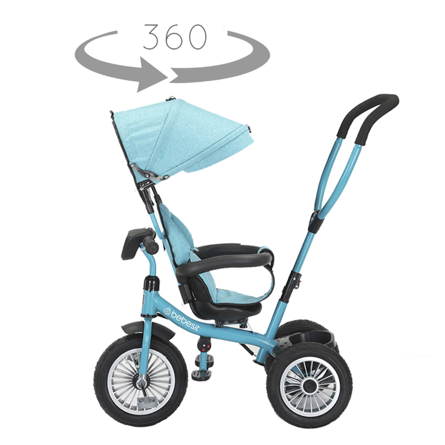 Triciclo Paseo Infantil 360 1326 Lx Verde Bebesit image number 5.0