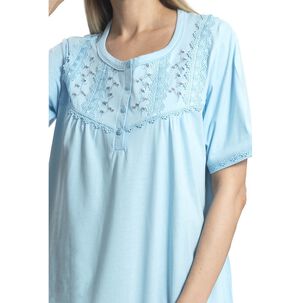 Camisa Algodón Con Pasacinta Y Bordado