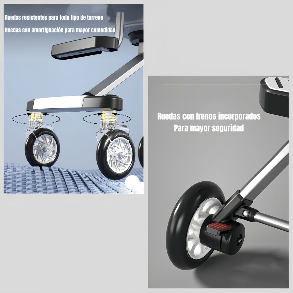 Coche De Paseo Doble Con Sombrilla Rosado By Lubabycas image number 6.0