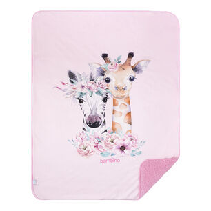 Frazada De Sherpa Fucsia Animales Ni&ntilde;a