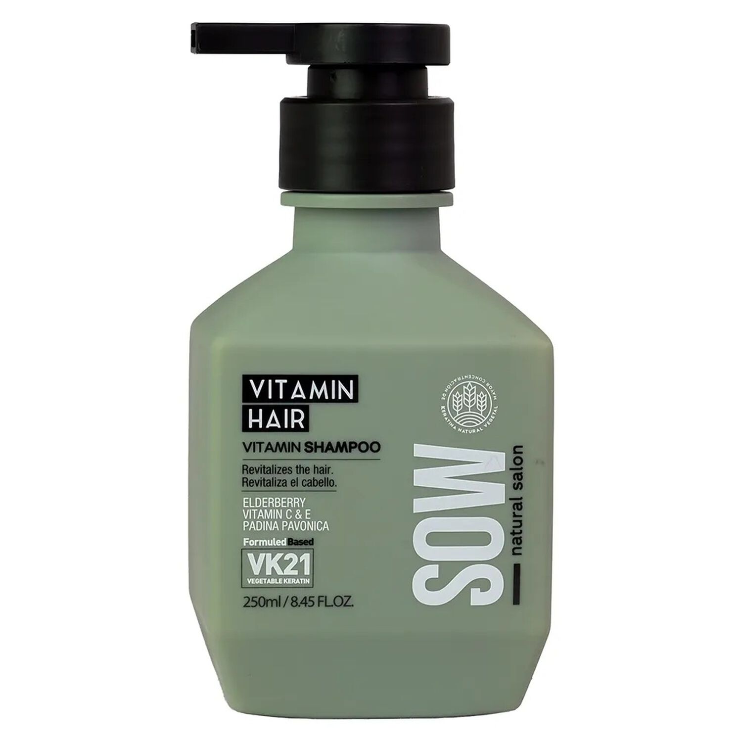 Sow Vitamin Hair Shampoo Vk21 Nutritivo Cabello Seco-da&ntilde;ado 250ml image number 0.0