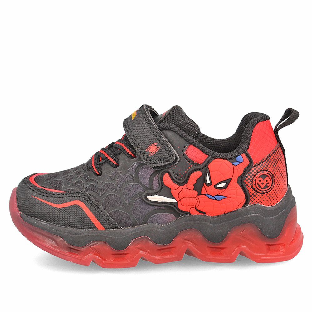 Zapatilla Ni&ntilde;o Bubblegummers Luces Spiderman Marvel Negro image number 1.0