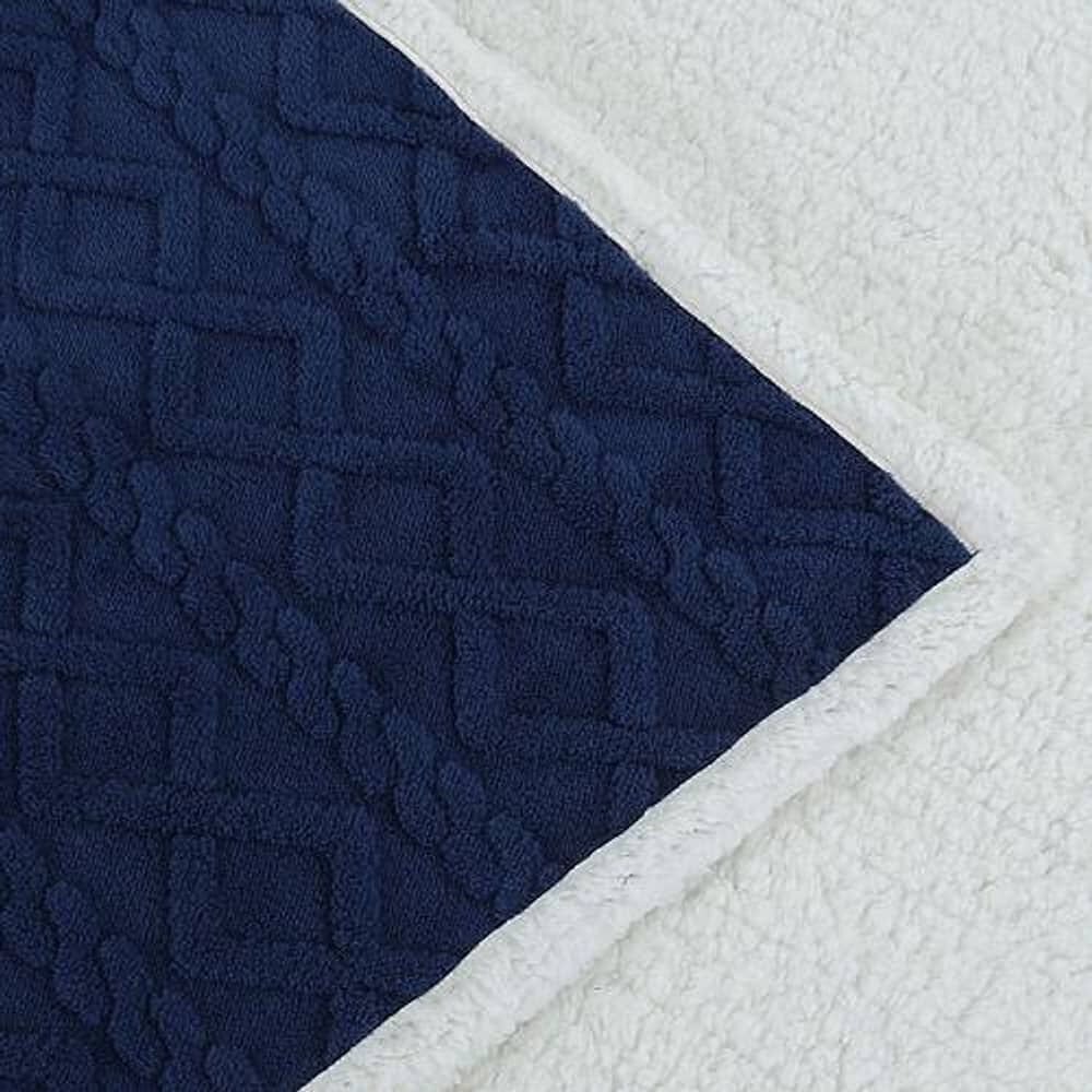 Frazada Andes Jacquard Sherpa Azul 1.5 Plaza image number 1.0