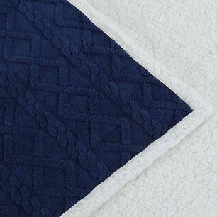 Frazada Andes Jacquard Sherpa Azul 1.5 Plaza