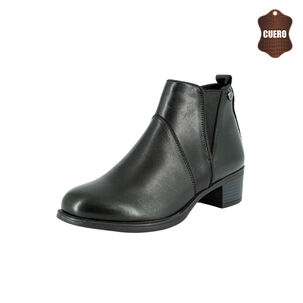 Botin De Cuero Lady Negro Alquimia