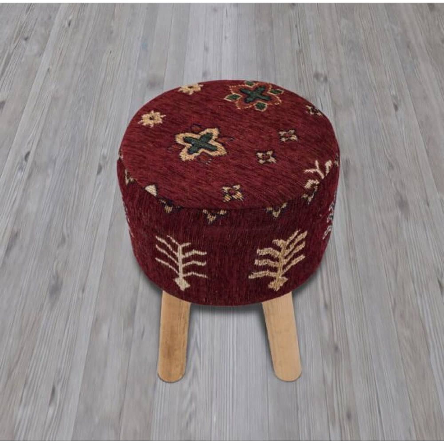 Taburete Jacquard Burdeo image number 1.0