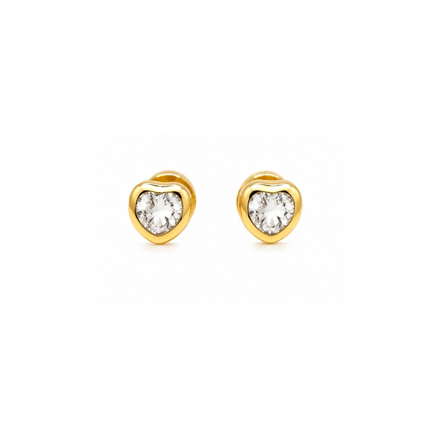 Aros Abridores Coraz&oacute;n 5mm Oro 18k Circ&oacute;n Beb&eacute; Ni&ntilde;a image number 2.0