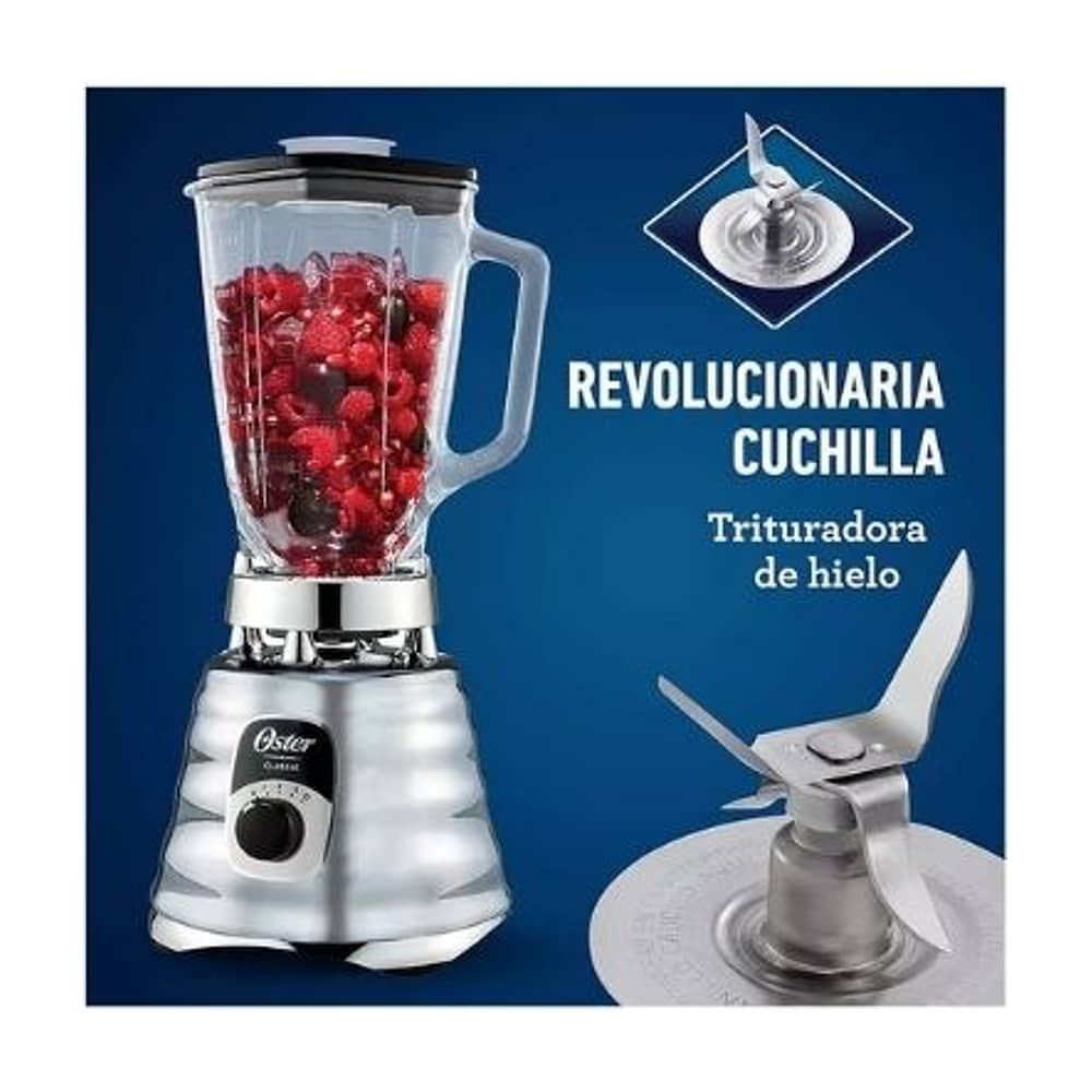 Licuadora Cl&aacute;sica Oster Cromo Con Perilla Ergon&oacute;mica De 3 Velocidades Blst4655 image number 6.0