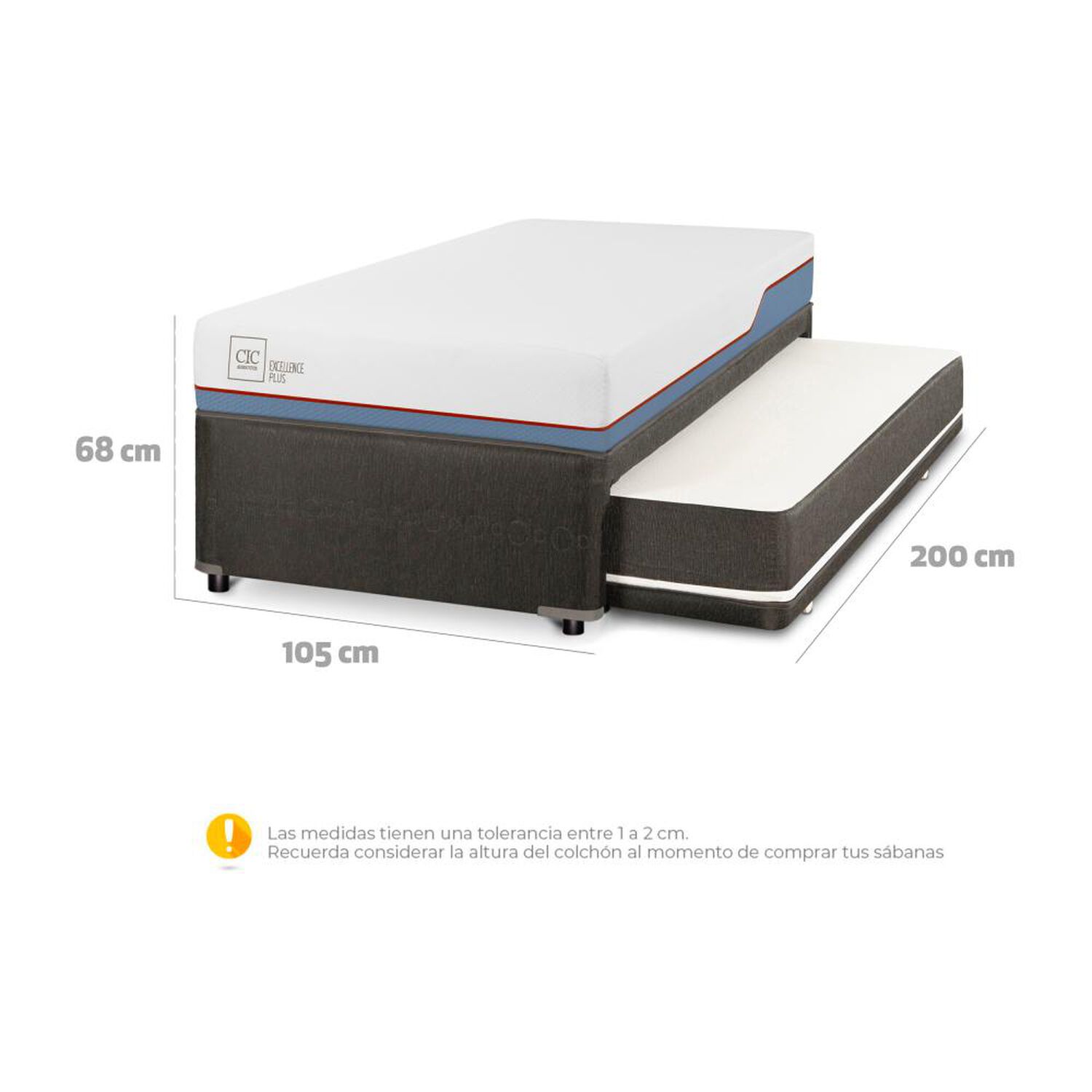 Cama Nido Cic Excellence Plus / 1.5 Plazas / Base Normal + Set De Maderas image number 2.0