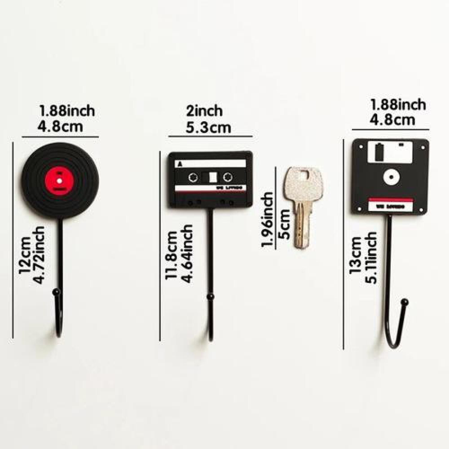 Set Ganchos Retro Vintage Disco Vinilos, Disquete, Cassette image number 4.0