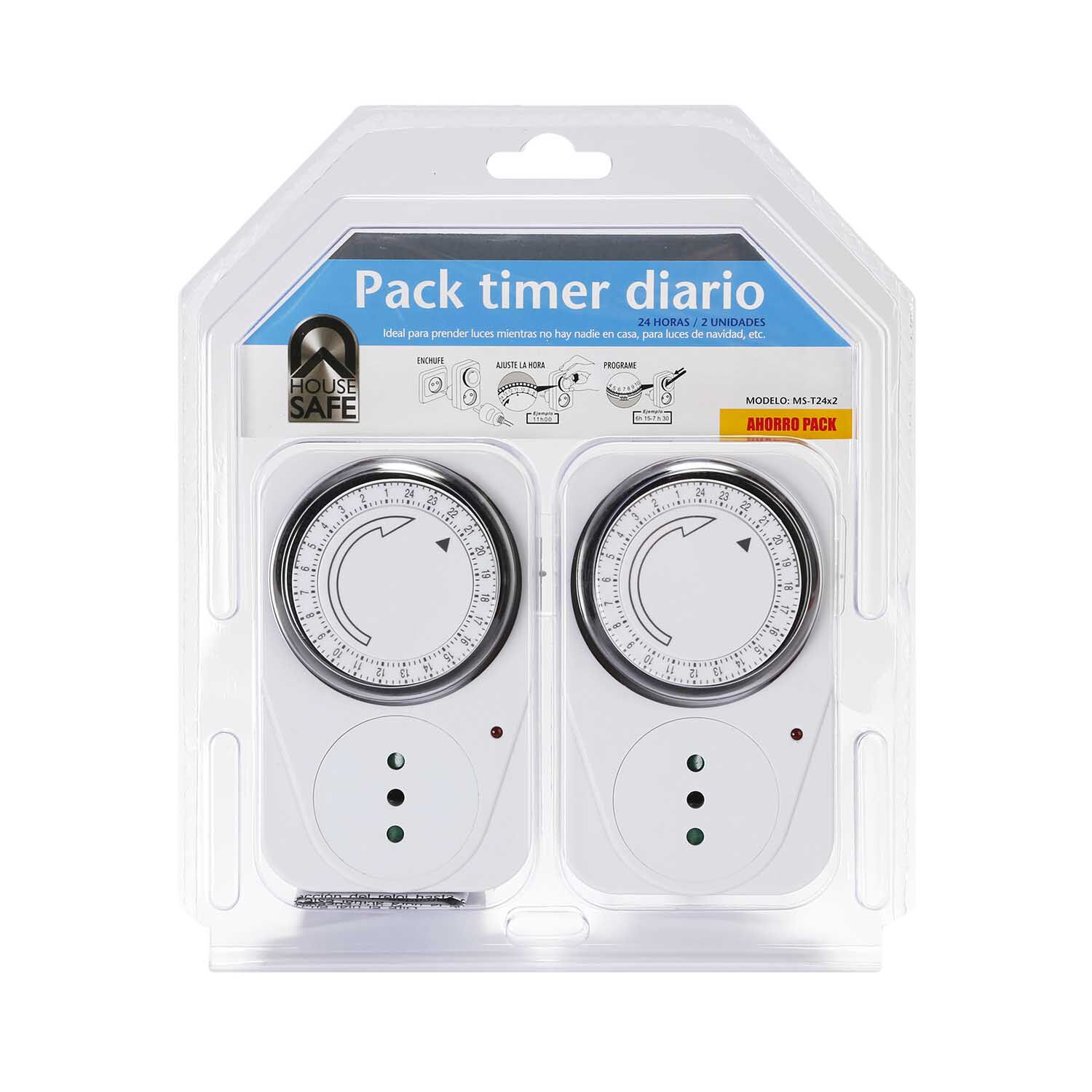 Temporizador El&eacute;ctrico Pack 2 Timer Diario House Sage image number 1.0