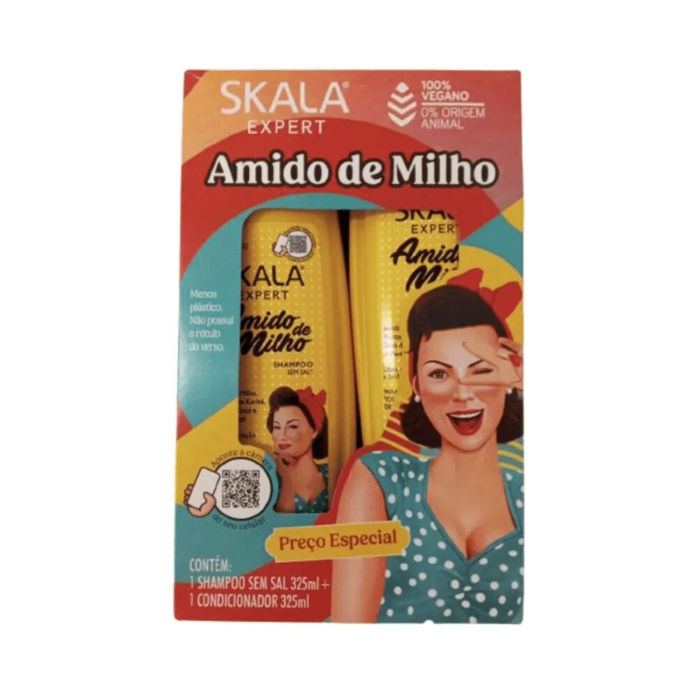 Kit Shampoo Y Acond Amido De Milho Skala Expert 650ml image number 0.0