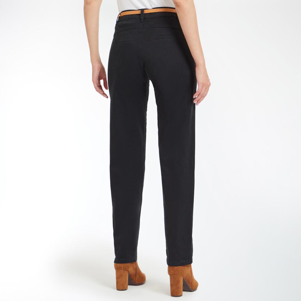 Pantalón Gabardina Con Cinturón Tiro Medio Regular Mujer Geeps image number 3.0