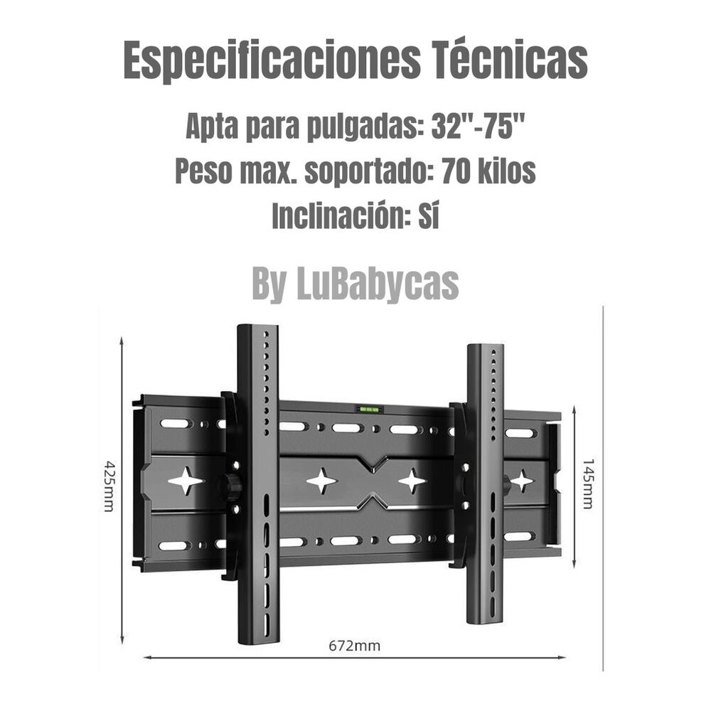 Soporte Tv Reclinable Con Nivel 32" A 75" By Lubabycas image number 7.0