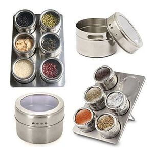 Organizador Especias Magnético 6 Piezas Acero Inoxidable