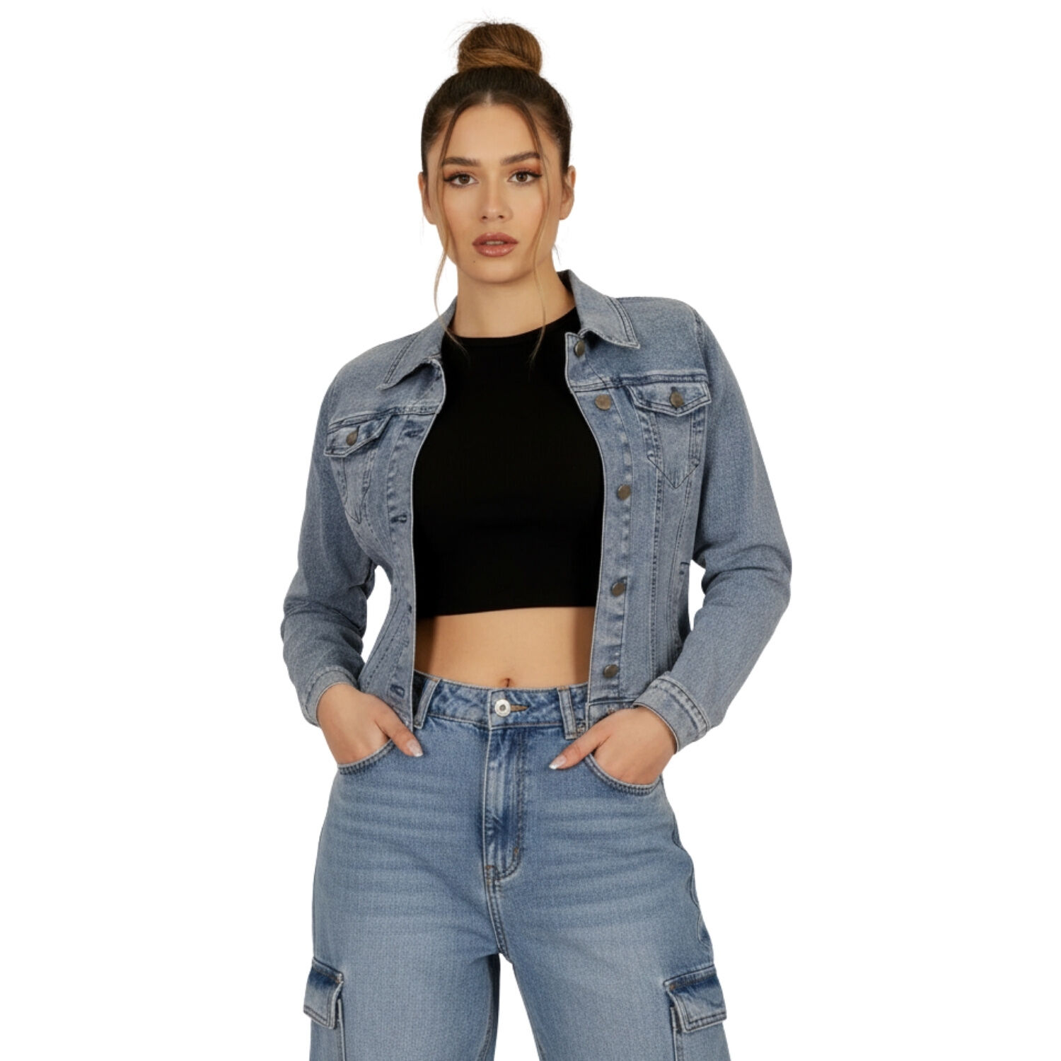 Chaqueta Denim Mezclilla Mujer image number 0.0