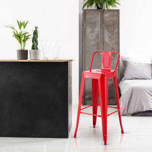 Silla Alta Metal Rojo