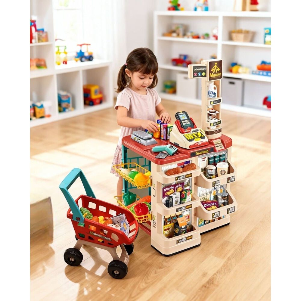 Juguete Supermercado Con Carrito Premium Grande Para Ni&ntilde;os image number 1.0