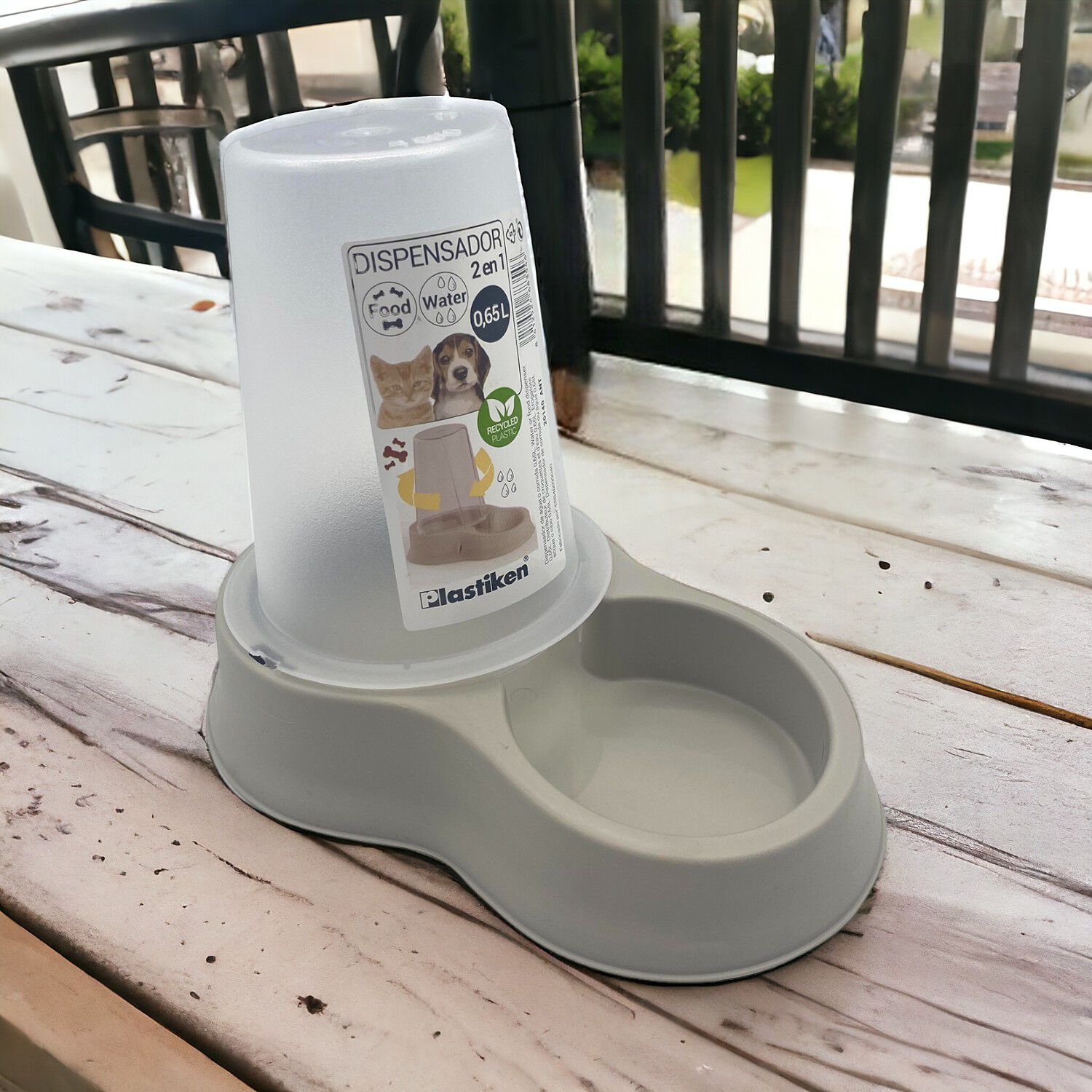Dispensador Mascota Agua Y Comida 0,65 L Beige Plastiken image number 3.0