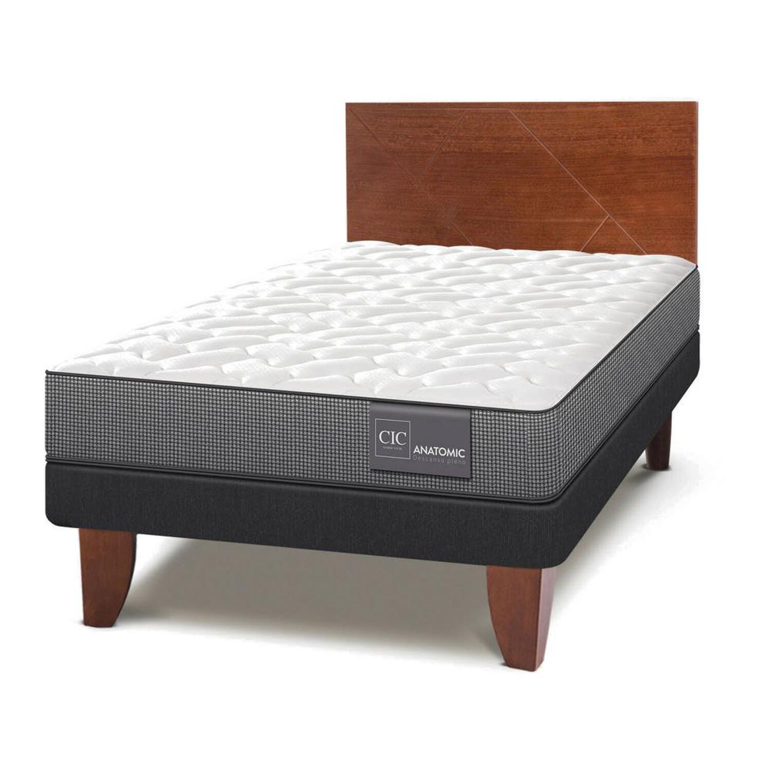 Cama Europea Cic Anatomic / 1.5 Plazas / Base Normal + Respaldo image number 2.0