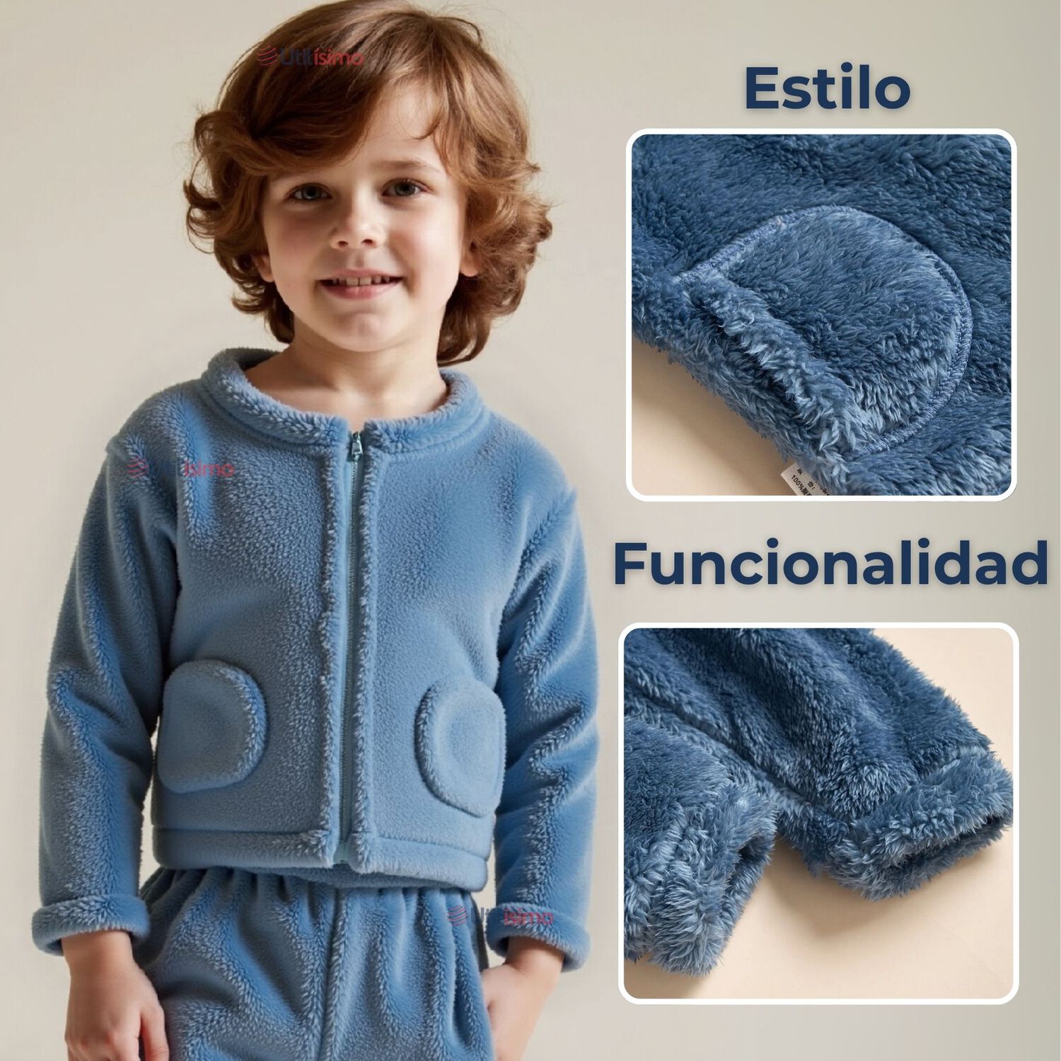 Conjunto Frizado Polar 2 Piezas Ni&ntilde;o Azul image number 5.0