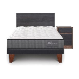 Cama Europea Cic Anatomic / 1.5 Plazas / Base Normal + Set De Maderas