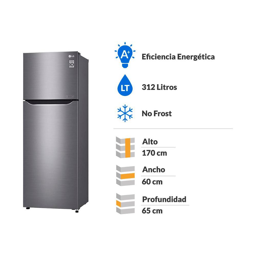 Refrigerador Top Freezer LG GT32BPPDC / No Frost / 312 Litros / A+ image number 1.0