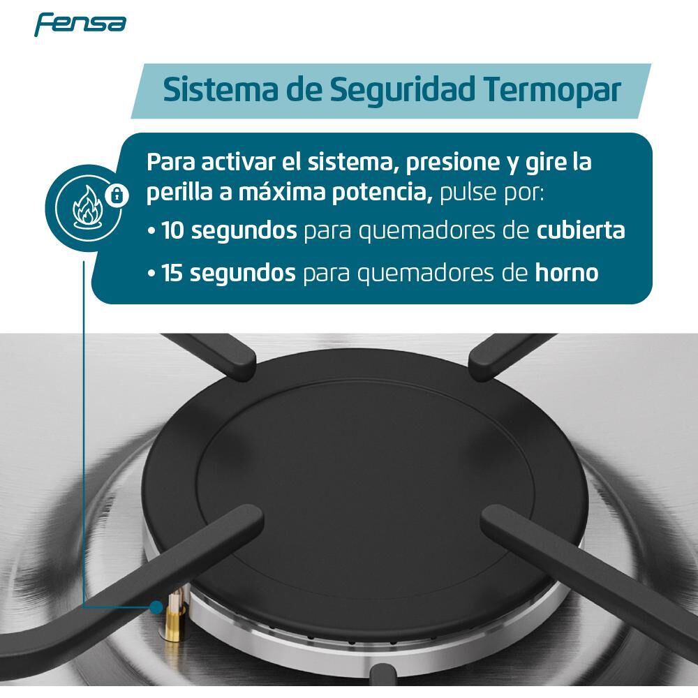 Cocina A Gas Fensa 76 DBT / 5 Quemadores image number 6.0