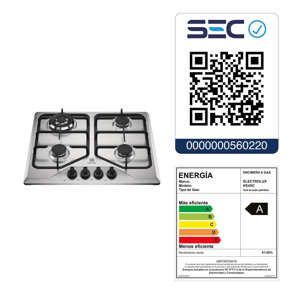 Encimera A Gas 4 Platos Experience Multi Llama Ke4xc Inox image number 11.0