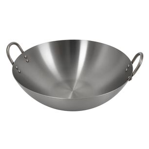 Disco Wok Redondo Acero Profesional 45cm Con Azas De Cocina