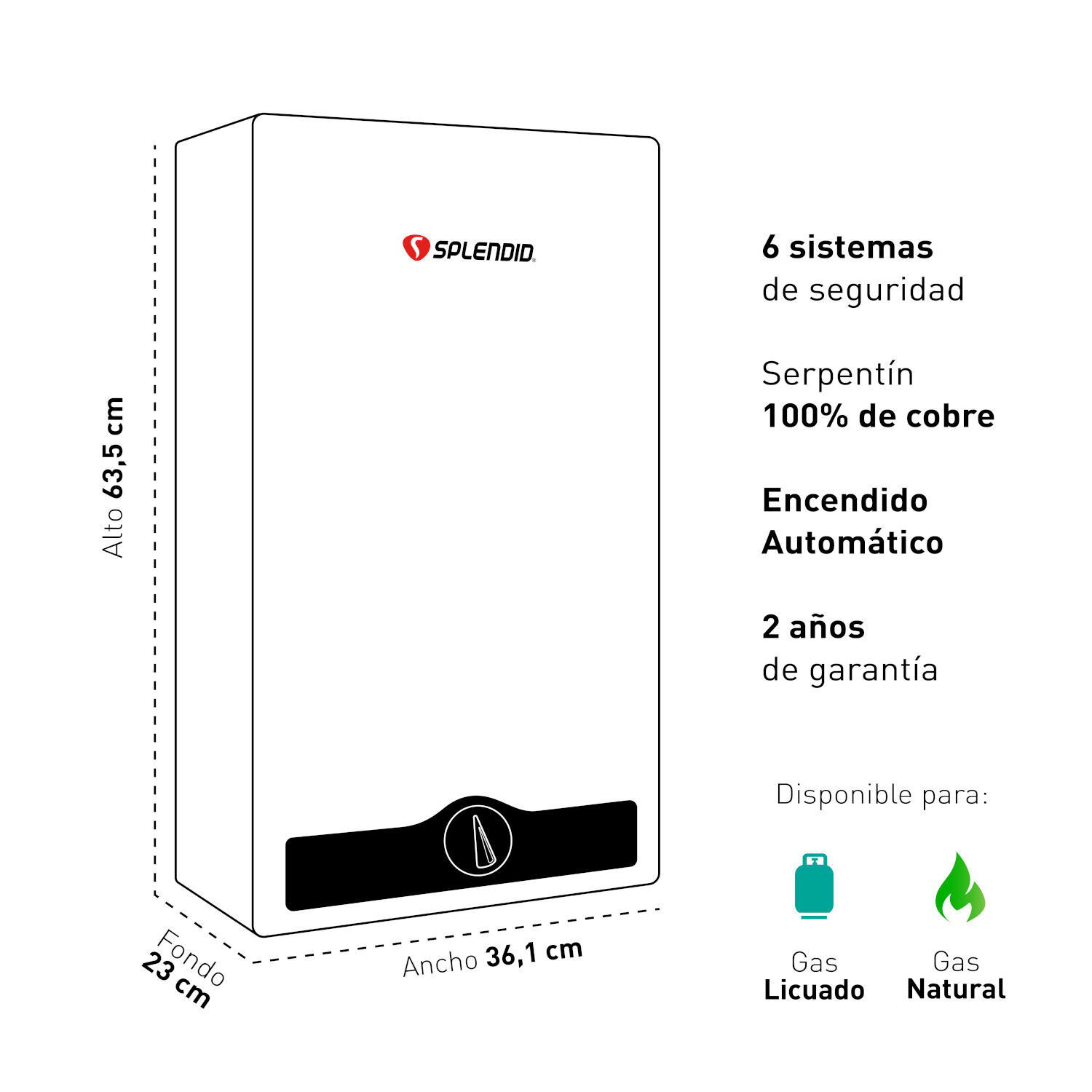 Calefont Gas Licuado 13l T. Natural + Bomba Presurizadora image number 7.0