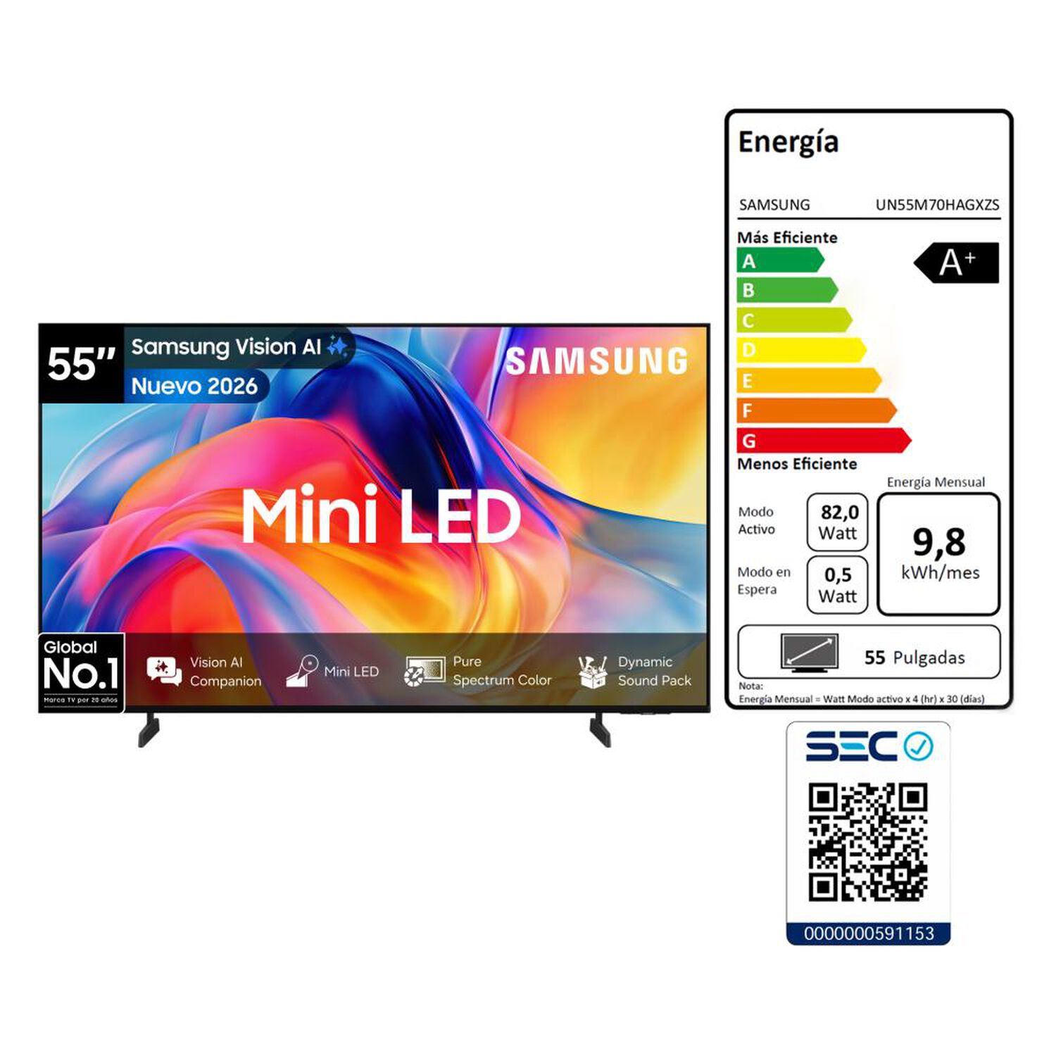 Led 55" Samsung UN55M70HAGXZS / Ultra HD 4K / Smart TV image number 8.0