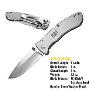 Cuchillo Navaja Plegable Cat 980004 Punta Curva