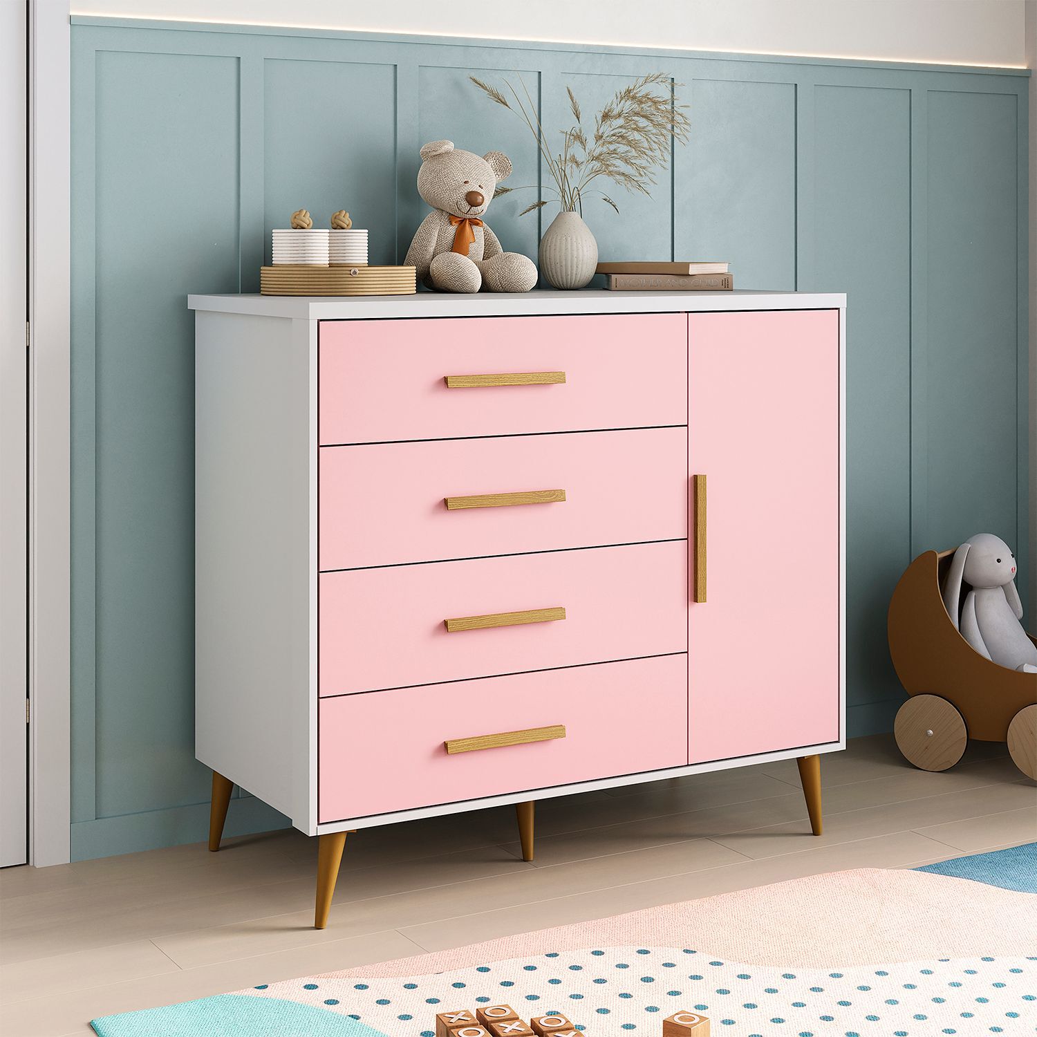 Comoda Di Poretti Design Kids / 1 Puerta / 4 Cajones image number 3.0