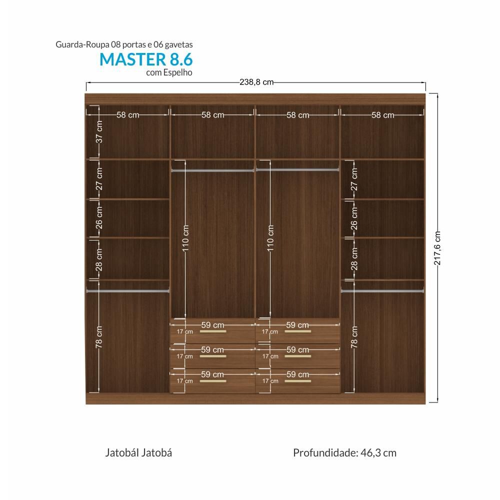 Clóset Altavision Master 8,6 Jt Are / 8 Puertas / 6 Cajones image number 1.0
