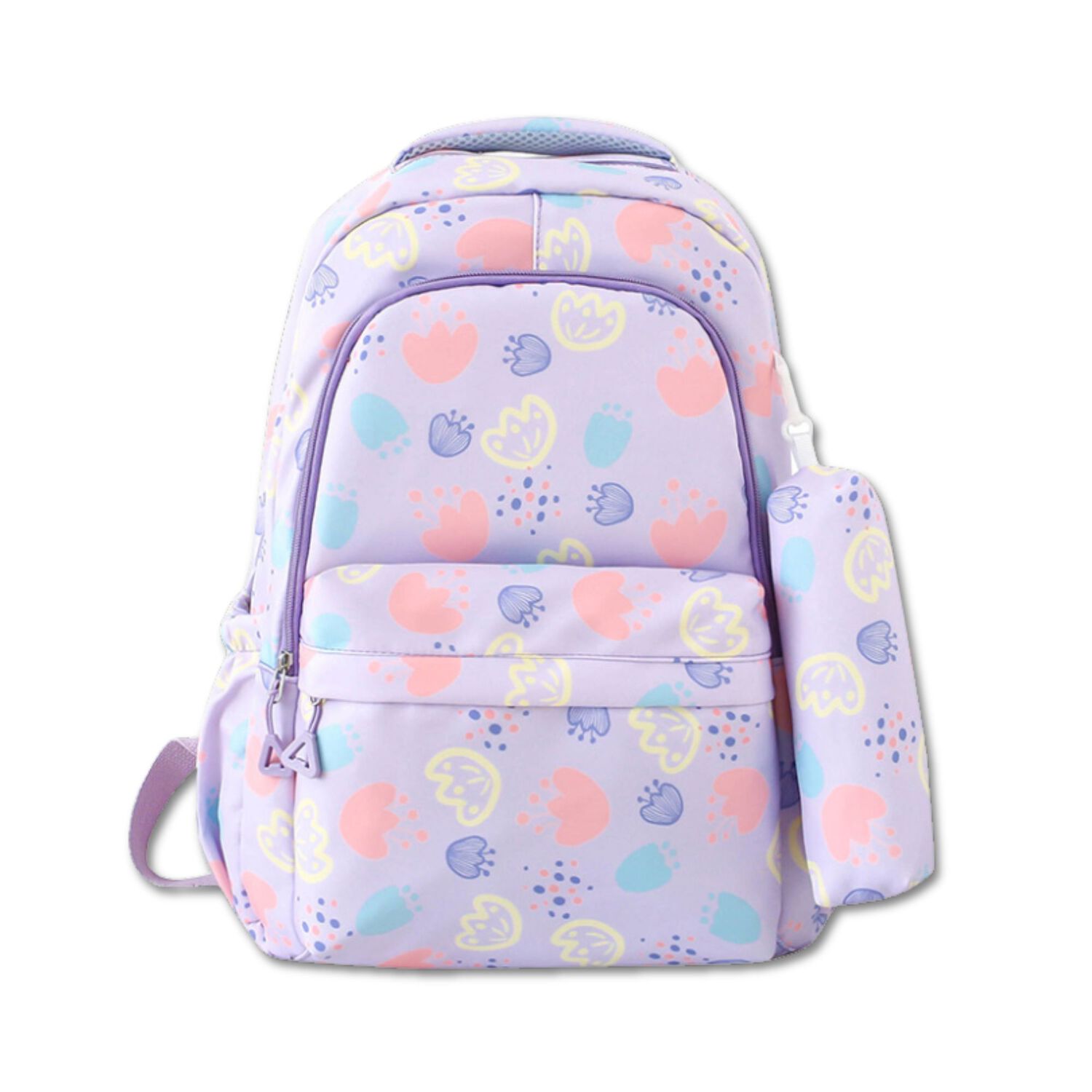 Mochila Escolar 46cm Dise&ntilde;o Floral Print Purple image number 0.0