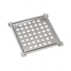 Rejilla Pileta Cuadrada 100mm Cromado Acero Inoxidable Poli