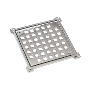 Rejilla Pileta Cuadrada 100mm Cromado Acero Inoxidable Poli