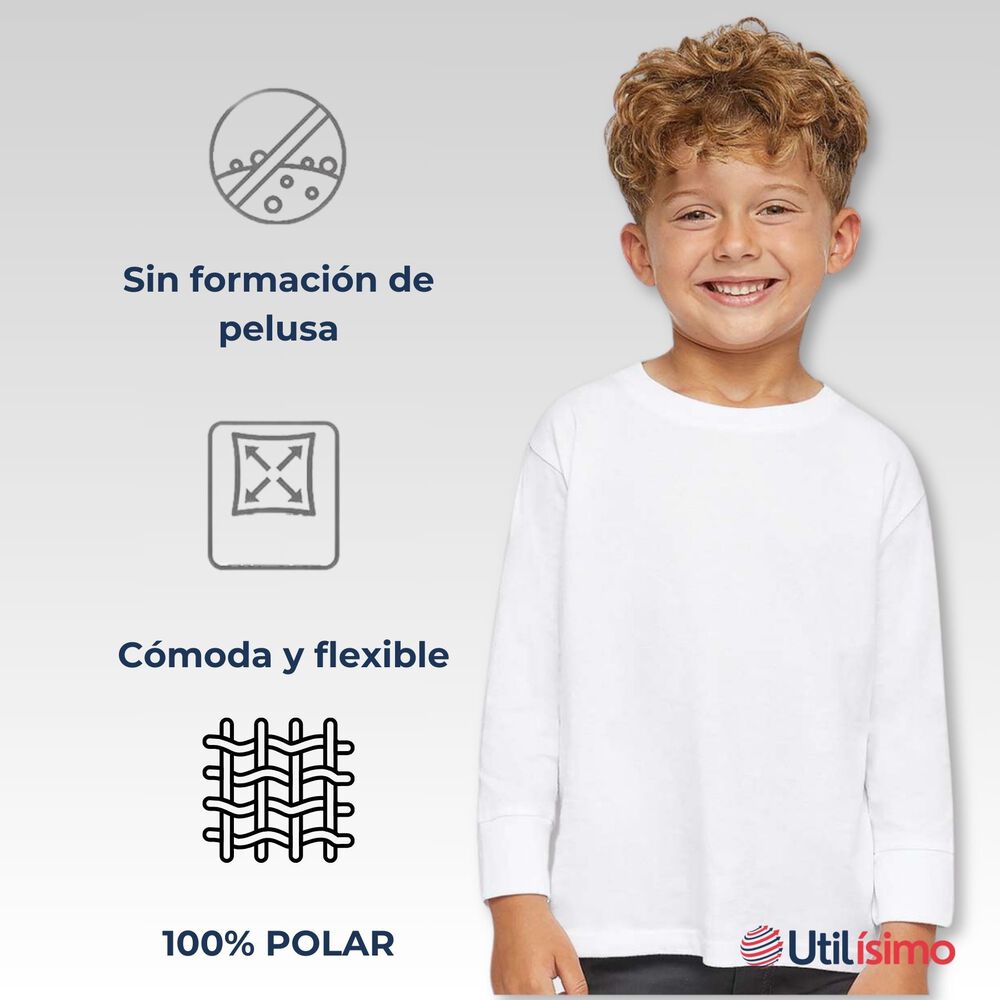 Pack 3 Camisetas Poleras Polar Manga Larga Primera Capa Blanco image number 4.0