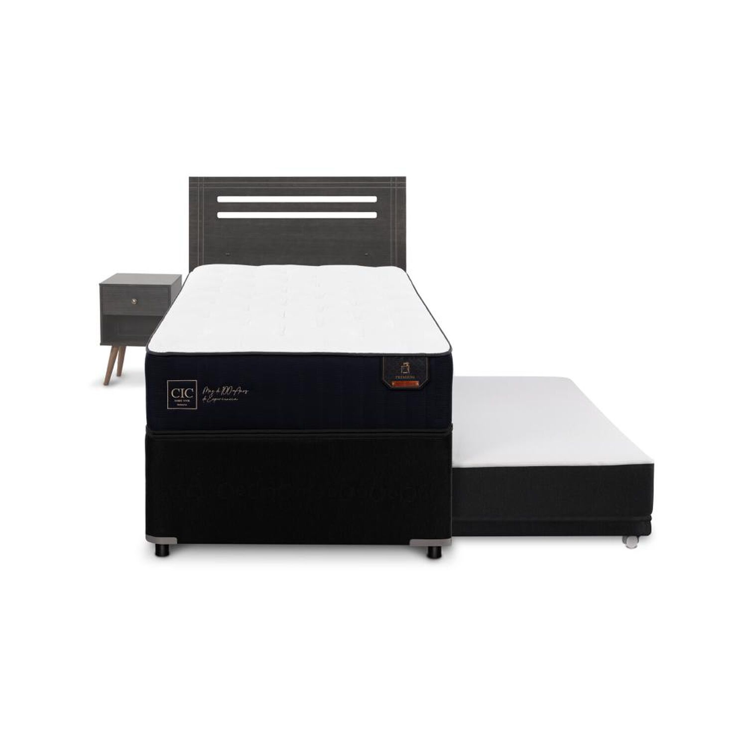 Cama Nido Cic Premium / 1.5 Plazas / Base Normal + Set De Maderas image number 0.0