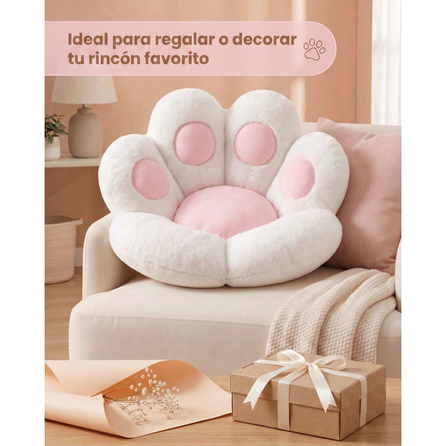 Coj&iacute;n Almohada Mano De Gatito Suave 70x61 image number 12.0